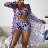 Gabriela™ | Raštuotas 3 dalių bikinio komplektas