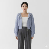 Sophie Moreau | Luxury Knit Zip Hoodie For Women