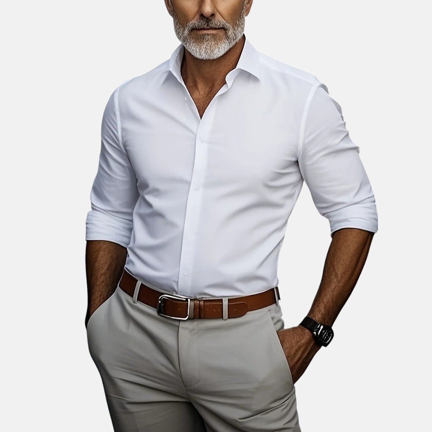 Vyriški Slim Fit dalykiniai marškiniai, kurie nesiglamžo