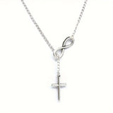 Eternal Cross Pendant Necklace | White Gold