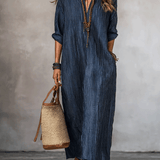 Nomadic Indigo Loose-Fit Maxi Dress