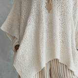 Effortless Neutral Bohemian Pullover Knit Top