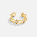 Crystal Honeycomb Ring | Gold