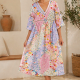 Clara Waverly | Gėlėta lopinėlių (patchwork) suknelė