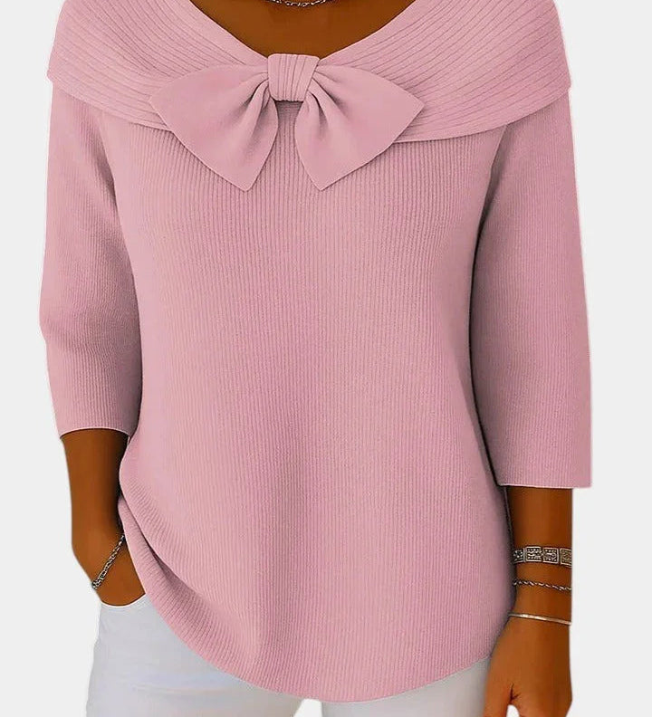 Lúa | Šiltas ir moteriškas topas su mazgu