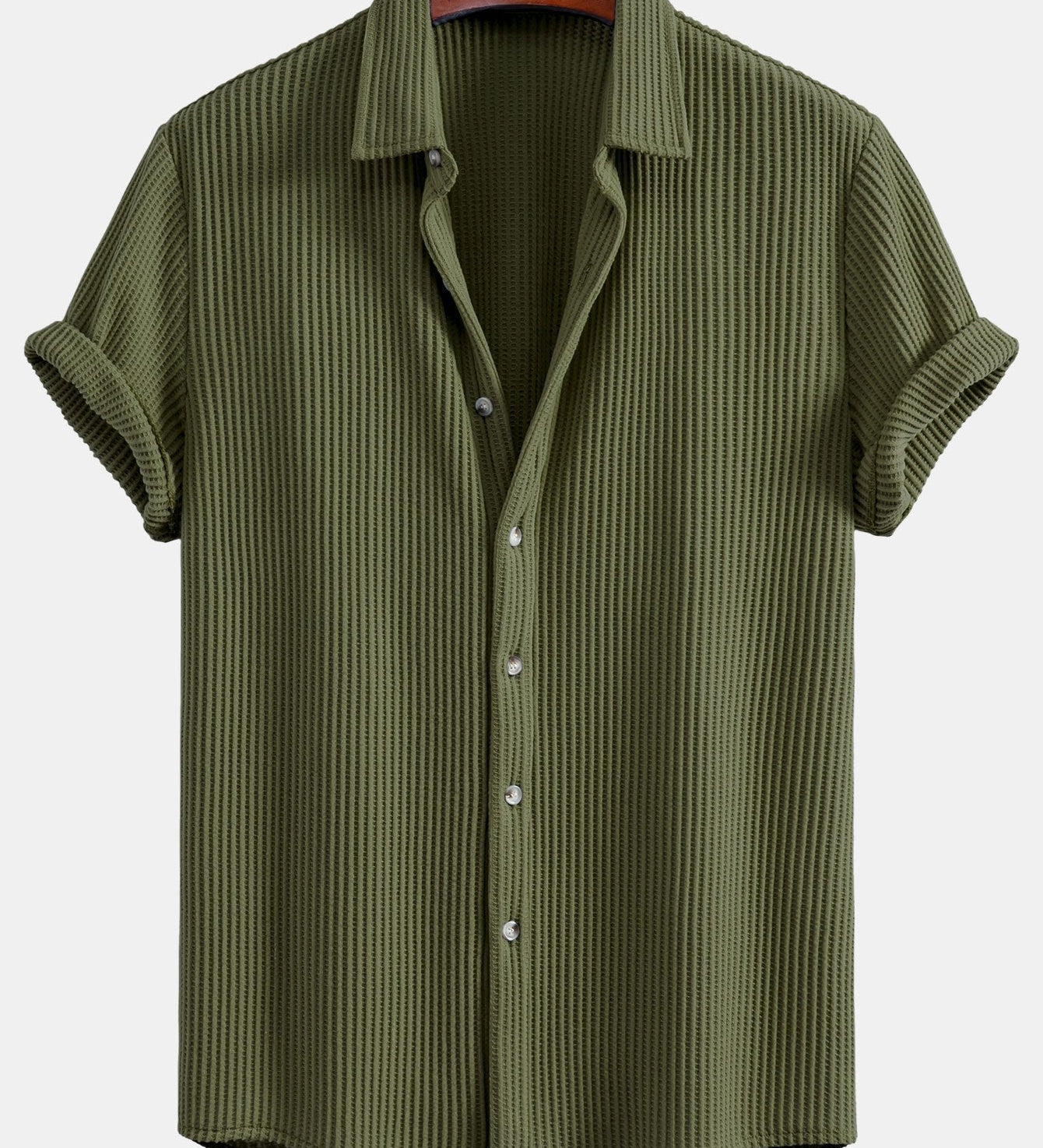 Button-Up Waffle Shirt