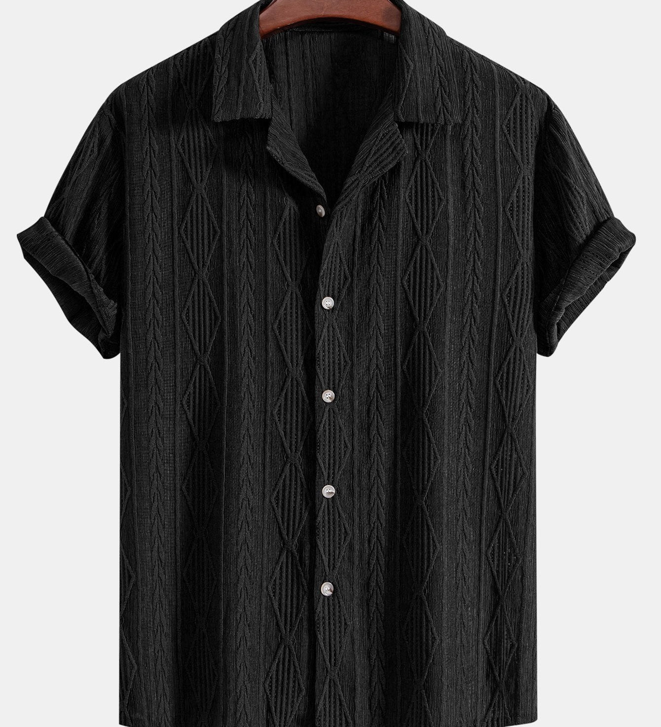 Geometric Jacquard Cuban Shirt