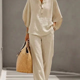 Maribel | Set with Batwing Sleeves and Wide Pants