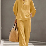 Maribel | Set with Batwing Sleeves and Wide Pants
