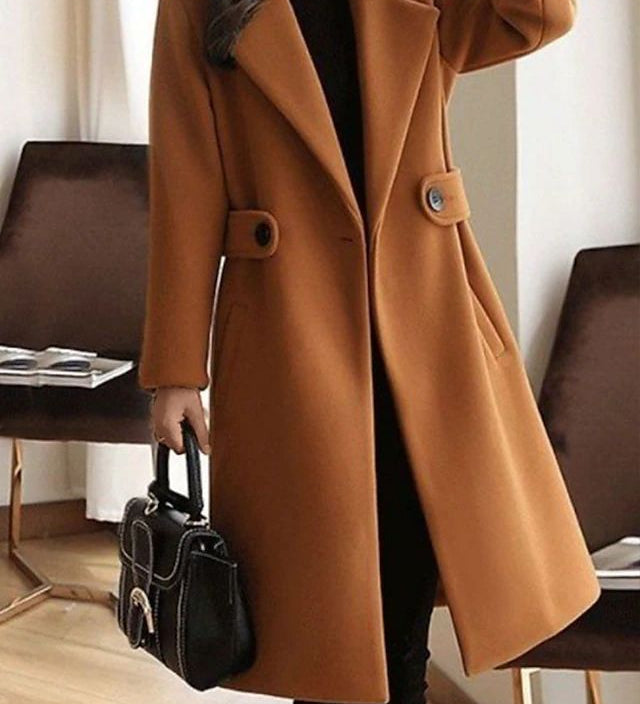 Elena Whitmore | Premium Belted Long Wool Coat For Women