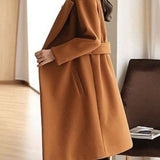 Elena Whitmore | Premium Belted Long Wool Coat For Women