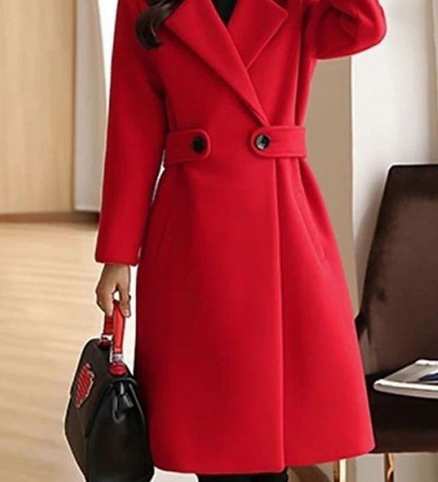 Elena Whitmore | Premium Belted Long Wool Coat For Women
