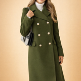Clara Bellini | Luxury Double-Breasted Long Coat For Women